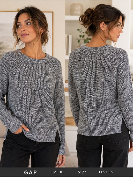 GAP Sweaters - GAP Gray Marled Crewneck Sweater